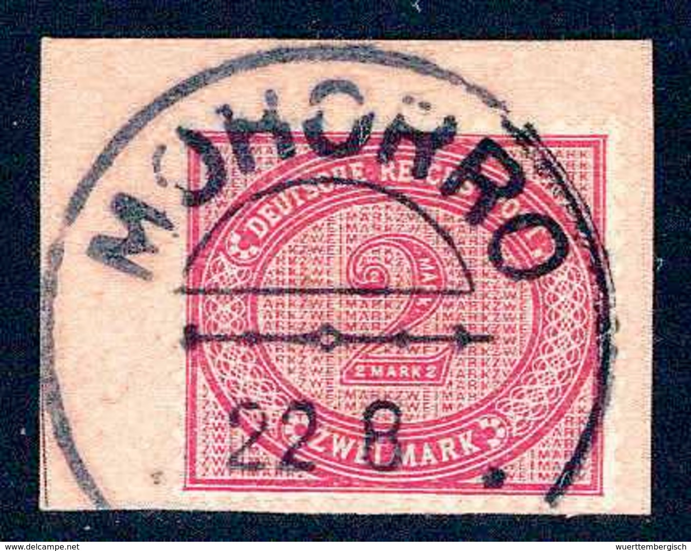 Beleg 2 Mk., Tadelloser PA-Abschnitt Mit Klarem Stempel MOHORRO. Selten (Dr.Steuer 5x).<br/><b>Katalogpreis: 250,-</b> ( - Other & Unclassified