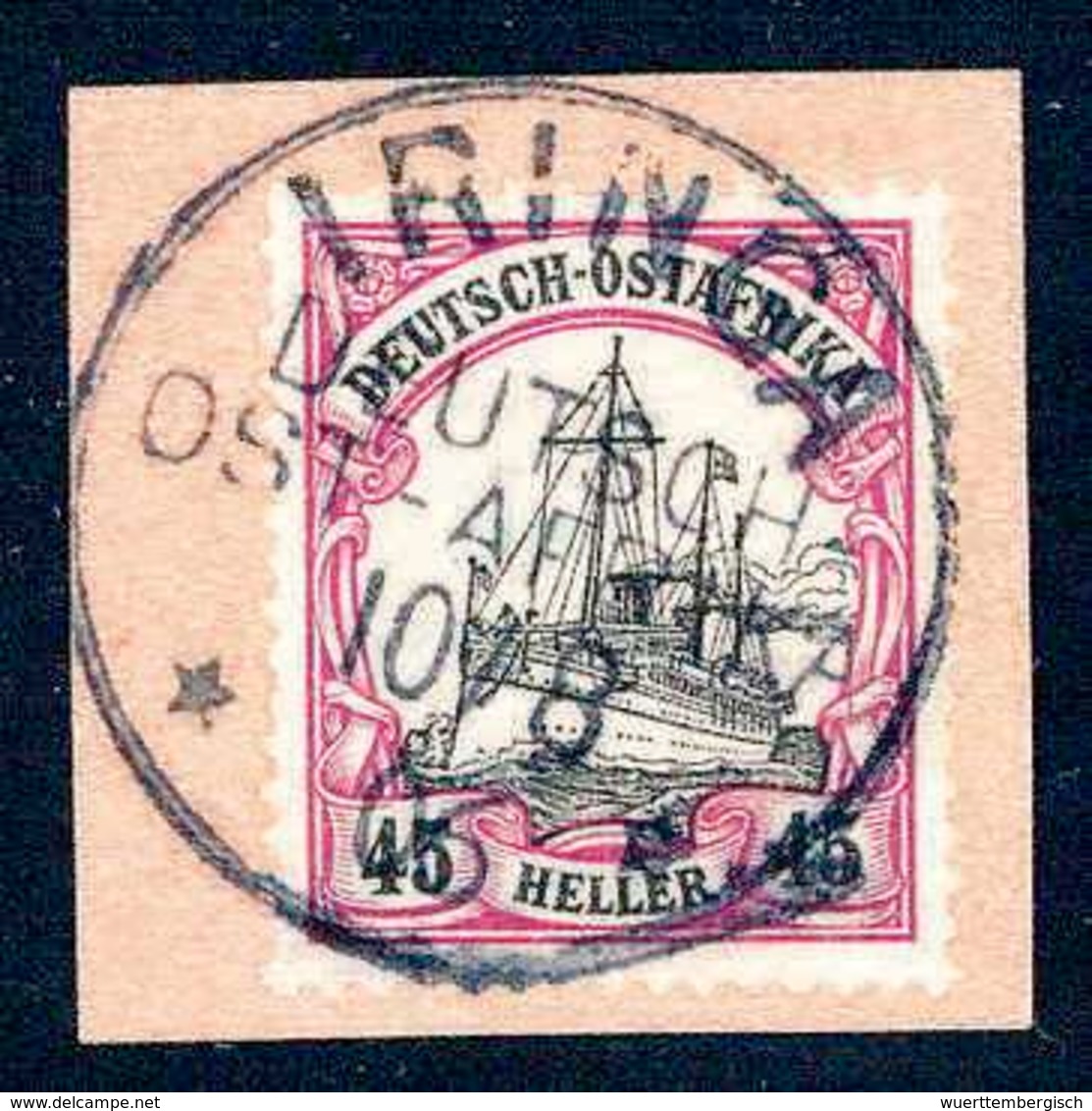 Briefst. 45 H., Tadelloser PA-Abschnitt Mit Schönem Stempel IRINGA 10/8 06, Sign. Willmann. (Michel: 28a) - Autres & Non Classés