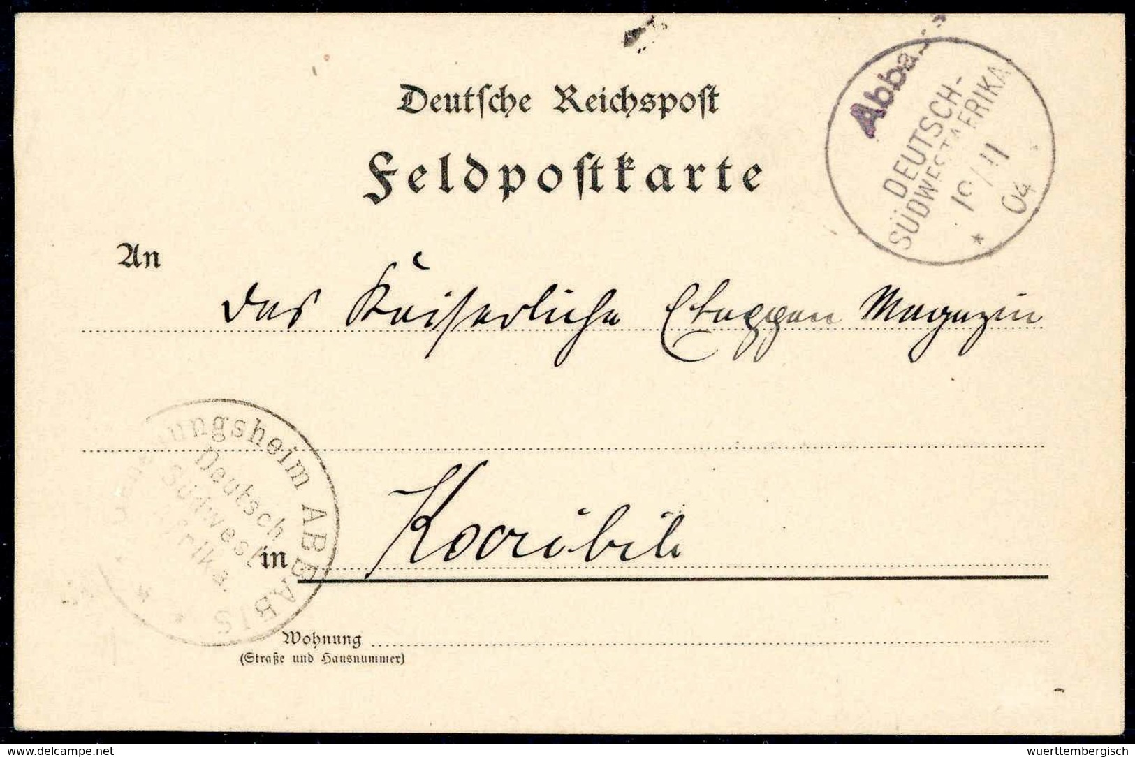 Beleg ABBABIS, Schwarzer Wanderstempel (Groteskschrift) Vom 19/11 04, Sehr Schöner Abschlag Auf Tadelloser Bedarfs-Feldp - Andere & Zonder Classificatie