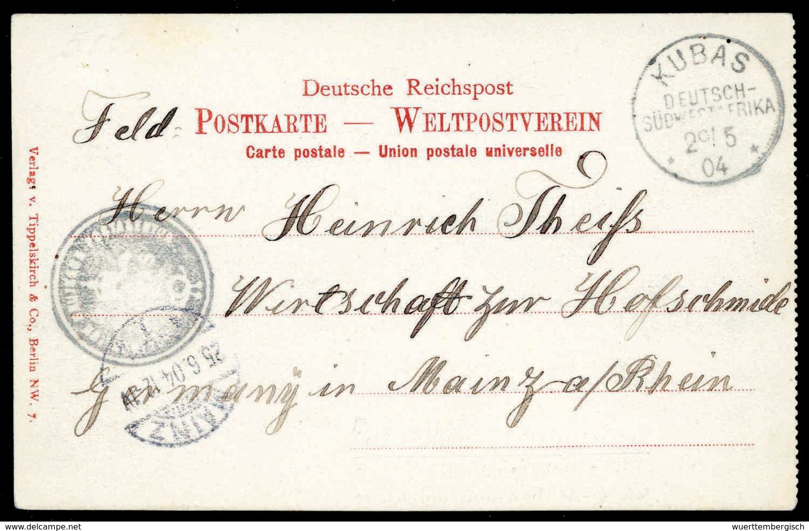 Beleg KUBAS 29/5 04, Sowie Postamts-Dienstsiegel Auf Tadelloser Feldpostkarte Nach Mainz. - Other & Unclassified