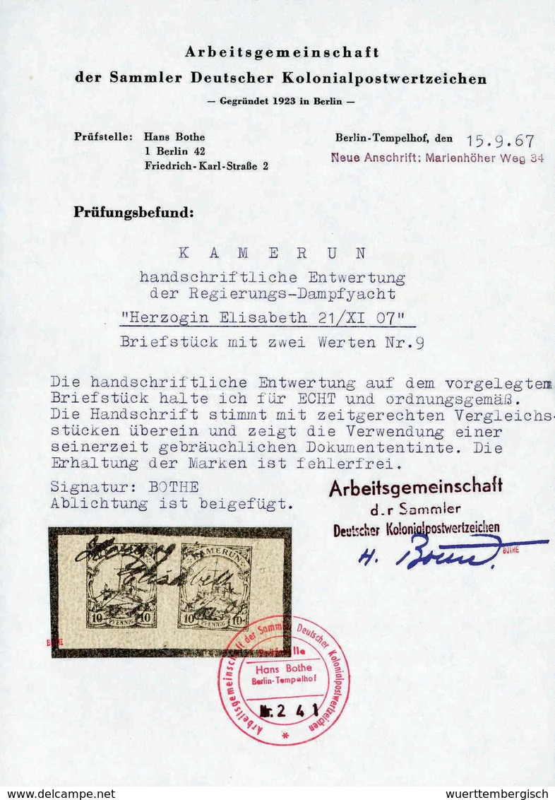 Briefst. 10 Pfg., Zwei Exemplare Auf Bfstk. Mit Hs. Entwertung "Herzogin Elisabeth 21/XI 07". Seltene Entwertung Von Der - Other & Unclassified