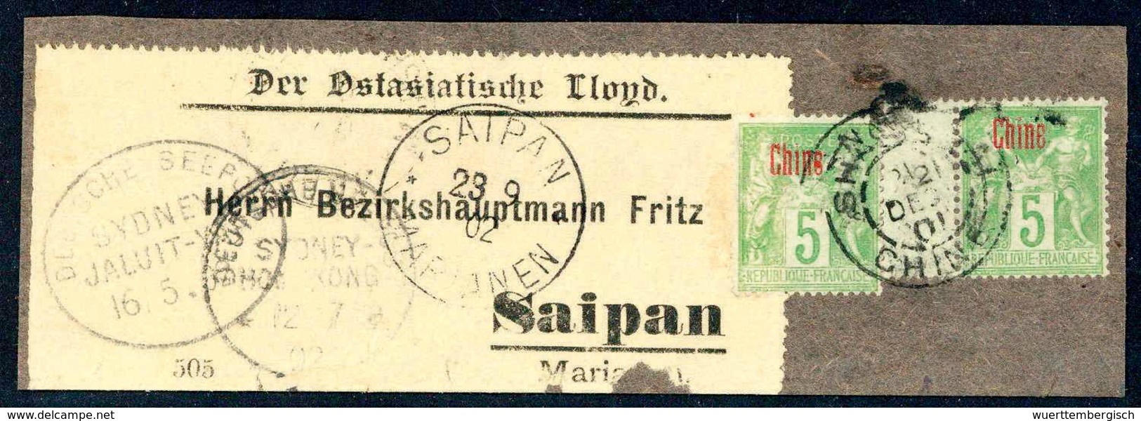 Beleg SAIPAN 23/9 02, Klarer Ak.-Stempel Auf Adressteil Von Großformatiger Drucksachensendung Franz.Post China Zweimal 5 - Other & Unclassified