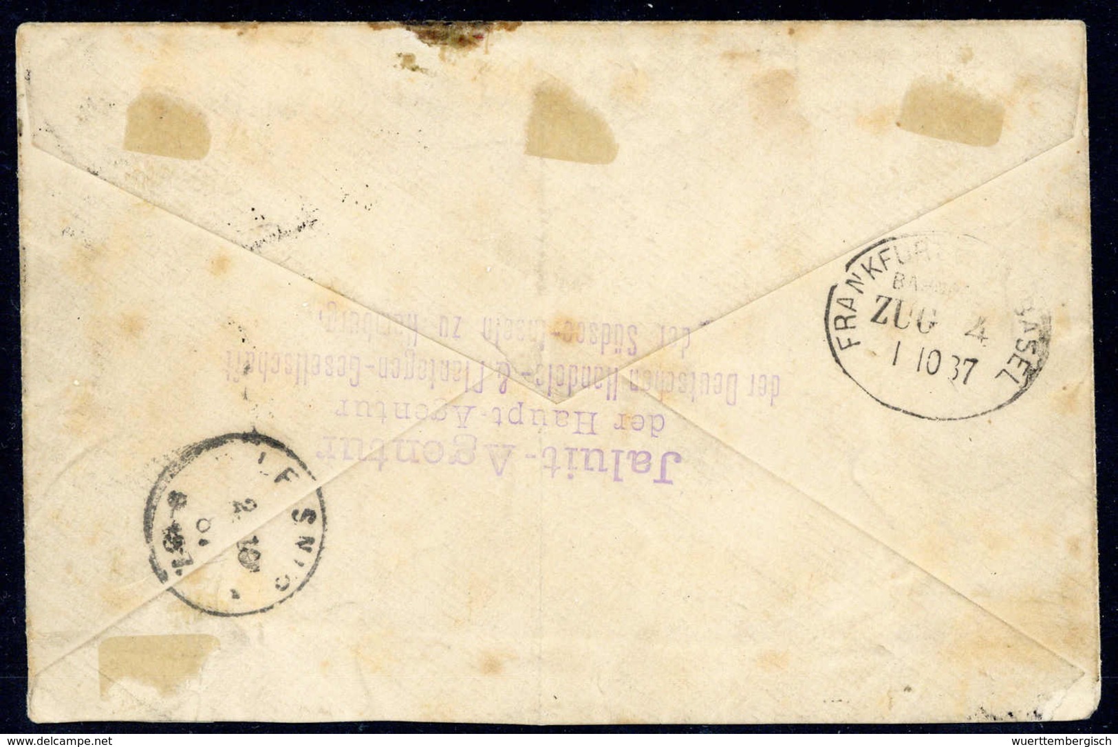 Beleg 1887, Früher Jaluit-Brief über Samoa: 20 Pfg. Mittelultramarin, Einzelfrankatur, Oben Mit Zwischensteg (Zähnung Et - Other & Unclassified
