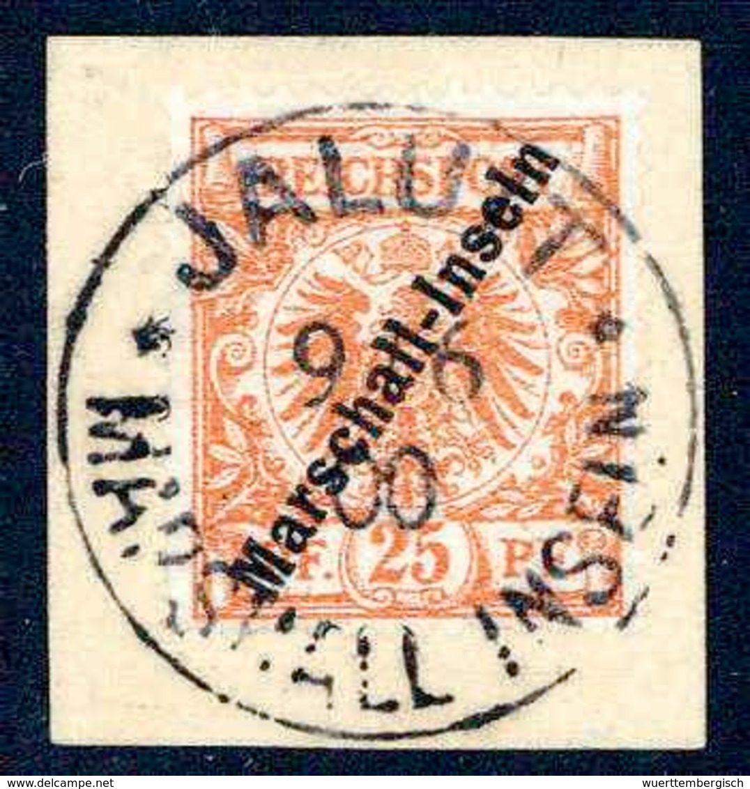 Briefst. 25 Pfg. Dunkelorange, Tadelloses Bfstk. Mit Ideal Aufges. Stempel JALUIT MARSHALL-INSELN 9/6 00 (wie Immer Auf  - Sonstige & Ohne Zuordnung