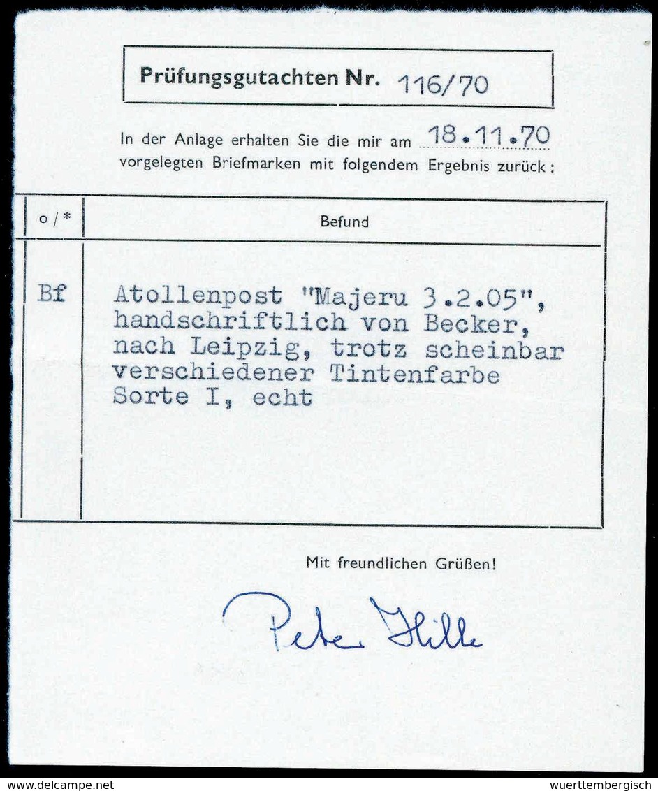 Beleg 10 Pfg., Tadelloses Waagr. Paar Auf Gef. Bedarfsbrief Der 2.Gewichtsstufe (Beförd.-Spuren) Nach Jaluit. Die Franka - Other & Unclassified