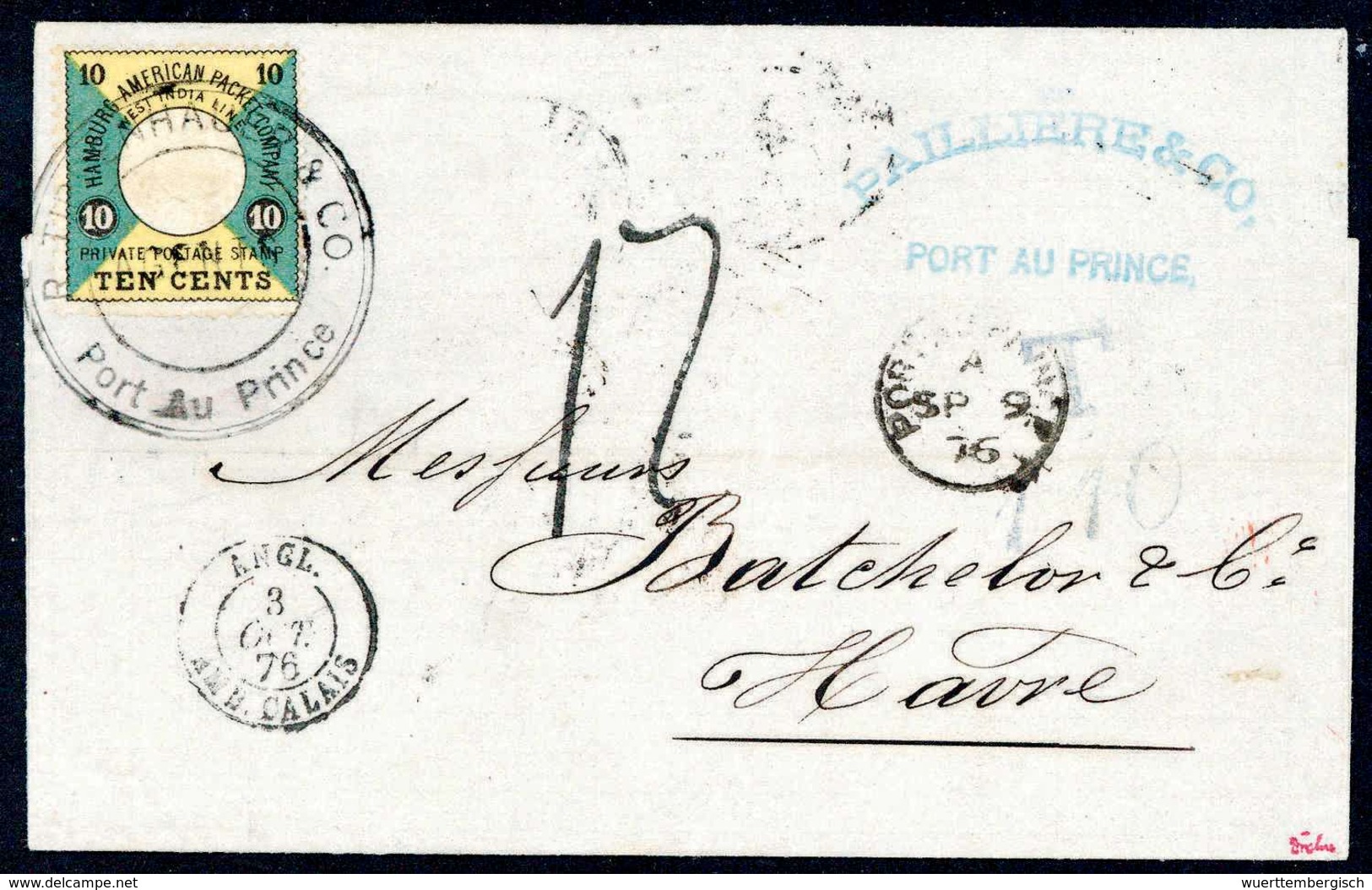 Beleg 10 C., Farbfrische Einzelfrankatur (min. Unreg. Zhg.) Auf Brief Mit Abs.-Stempel PORT AU PRINCE Nach Frankreich, S - Sonstige & Ohne Zuordnung