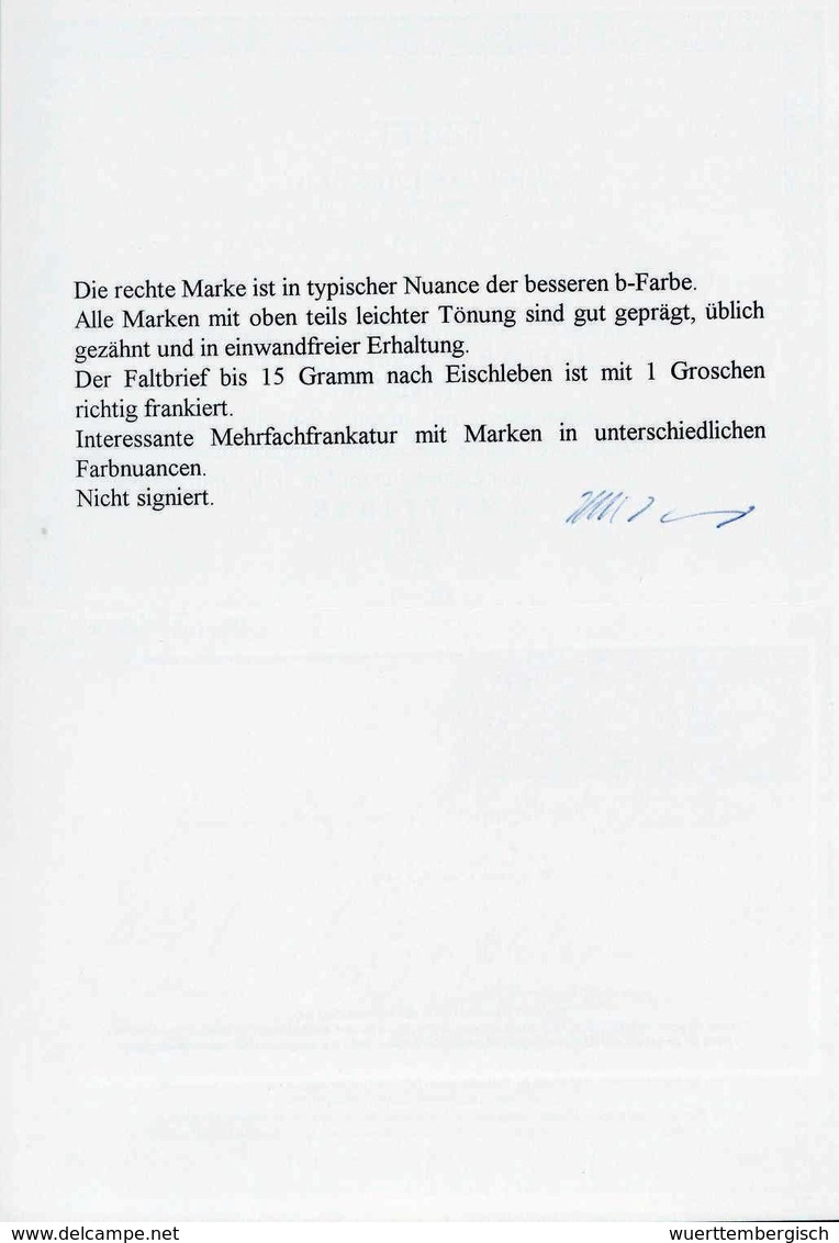 Beleg 1/3 Gr. Gelblichgrün Im Waagr. Paar Zusammen Mit 1/3 Gr. Dunkelgrün Als Außergewöhnliche Mehrfachfrankatur Auf Sch - Sonstige & Ohne Zuordnung