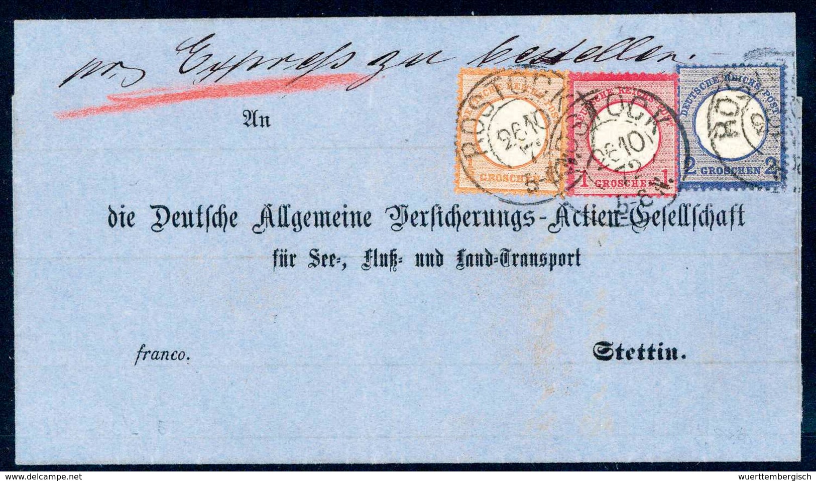 Beleg 2 Gr., Mischfrankatur Mit 1872, ½ Gr. Orange Und 1 Gr. Karminrosa, Gr.Schild, Auf Schönem Luxus-Expressbrief Mit K - Other & Unclassified