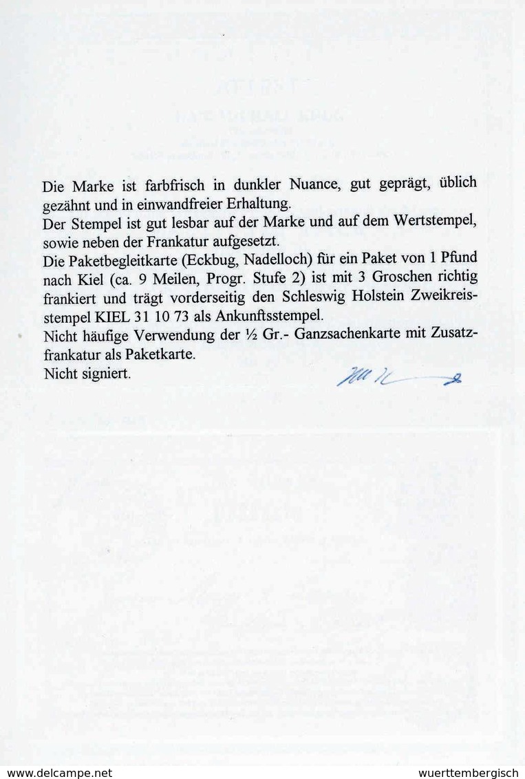 Beleg 2½ Gr. Rötlichbraun, Zusatzfrankatur Auf Ganzsachenkarte ½ Gr. Braun Als Paketbegleitung Mit K2 ELMSHORN 30/10 73  - Autres & Non Classés