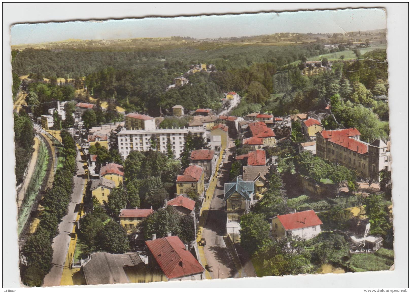 EN AVION AU DESSUS DE CHARBONNIERE CHARBONNIERES LES BAINS VUE GENERALE DU QUARTIER DES EAUX 1965 - Charbonniere Les Bains