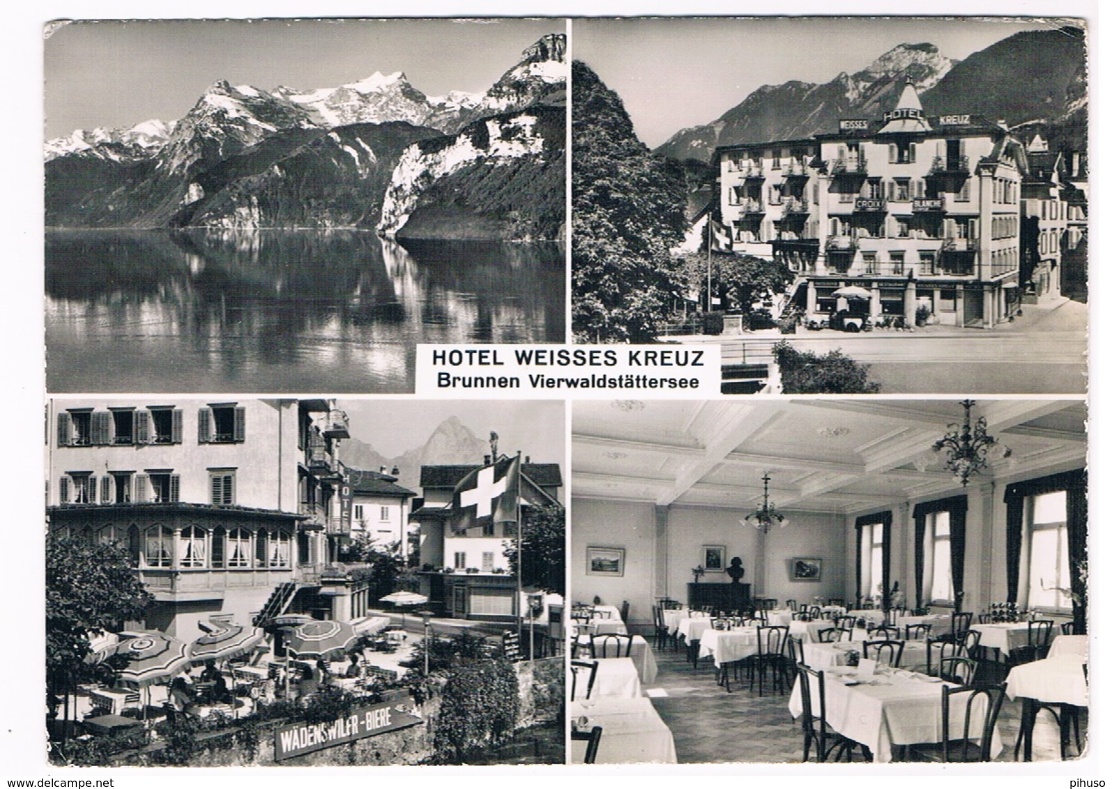 CH4739    BRUNNEN : Hotel Weisses Kreuz ( Multiview) - Autres & Non Classés