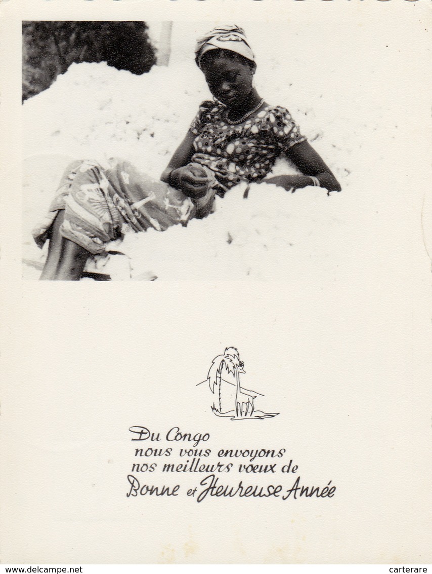 Afrique,congo,bonne Et Heureuse Année,femme Belle Assis Dur Du Coton Made In Congo - Congo Francés