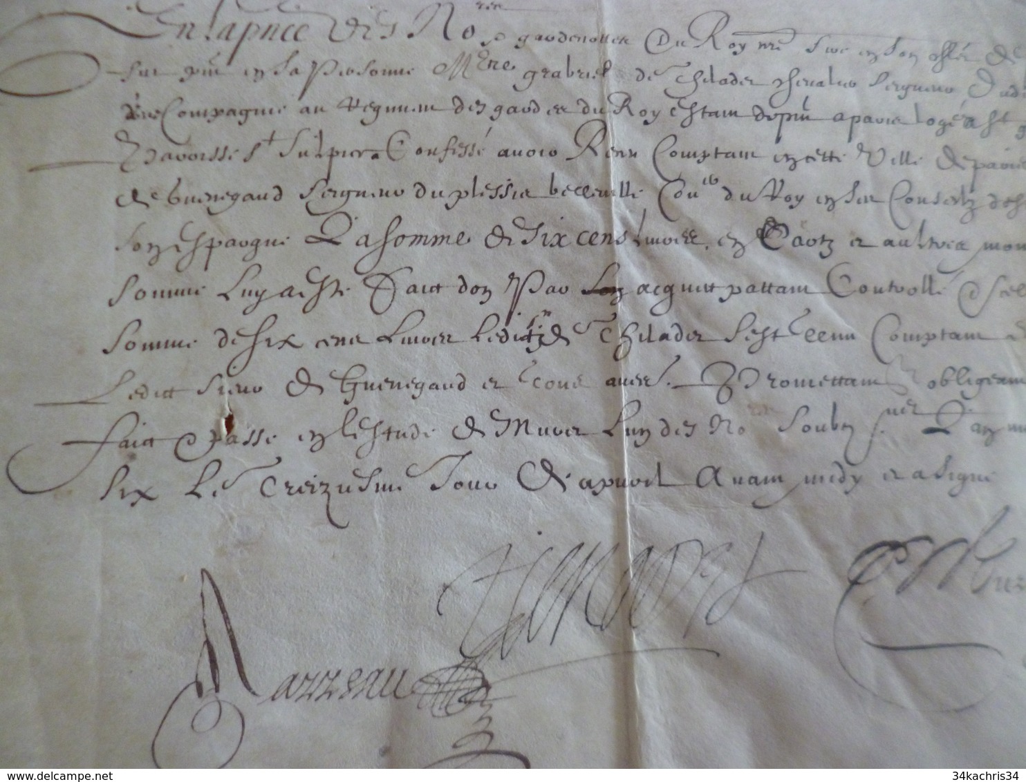 Tilladet Marquis De Cassagnet 2 Pièces Signées Sur Velin 24/10/167 13/08/1637 2 Reçus Benegaud - Lettres De Change