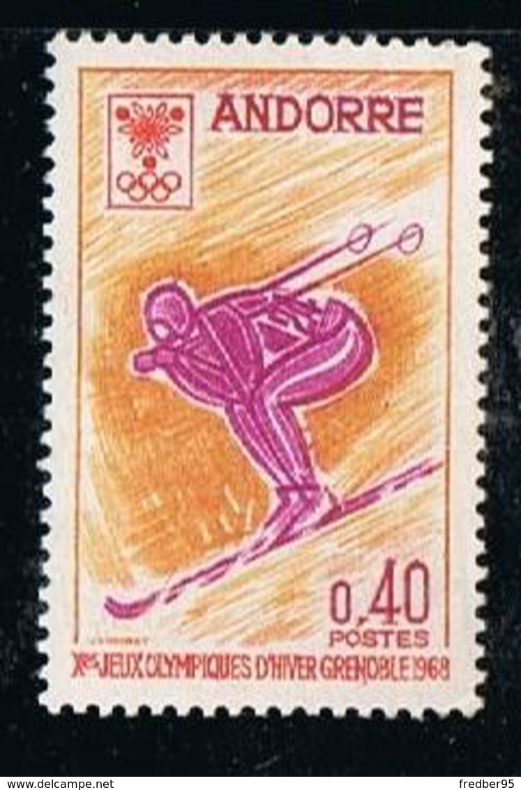 ANDORRE Y&Tn° 187 - 1968 - Jeux Olympiques De Grenoble - NEUF Sans Charnière - Unused Stamps