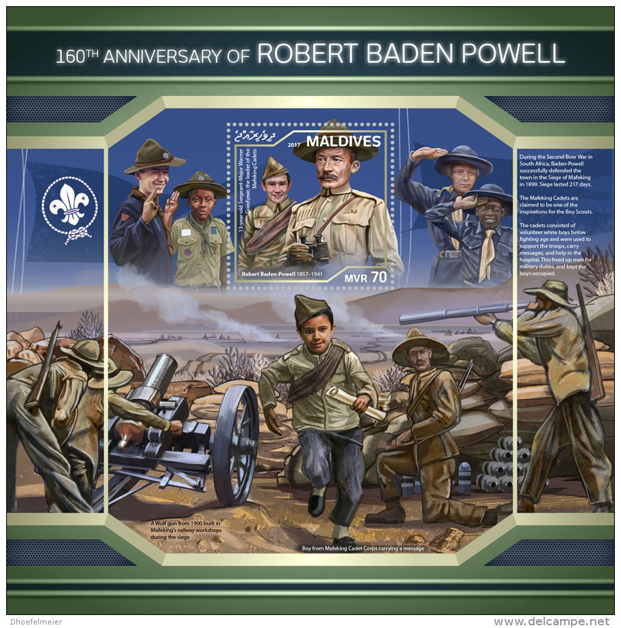 MALDIVES 2018 MNH** Robert Baden Powell Scouts Pfadfinder S/S - OFFICIAL ISSUE - DH1811 - Nuevos