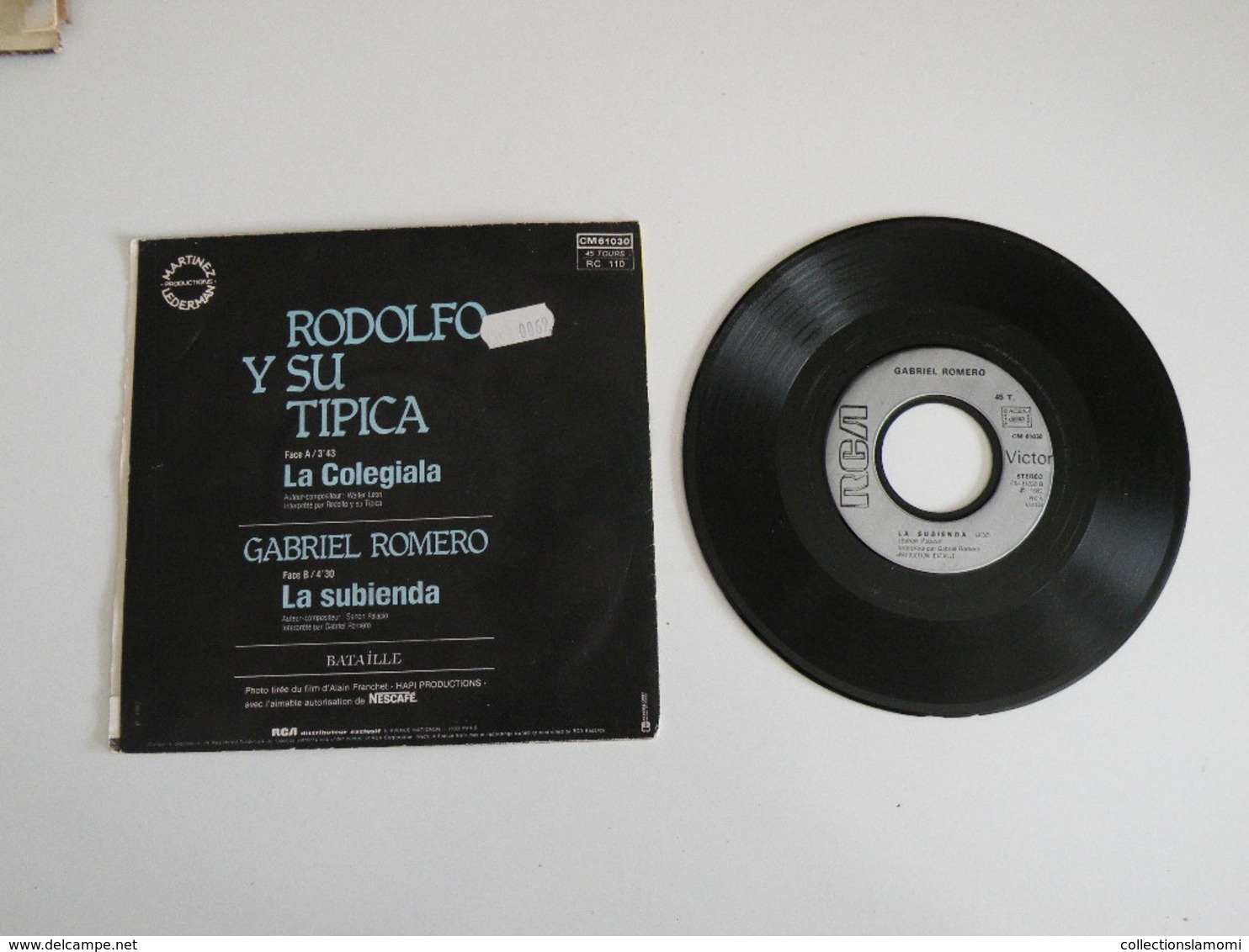 Rodolfo Y Su Tipica - La Colégiala - La Subienda (1982) - Vinyle 45 T - RCA - Country Et Folk