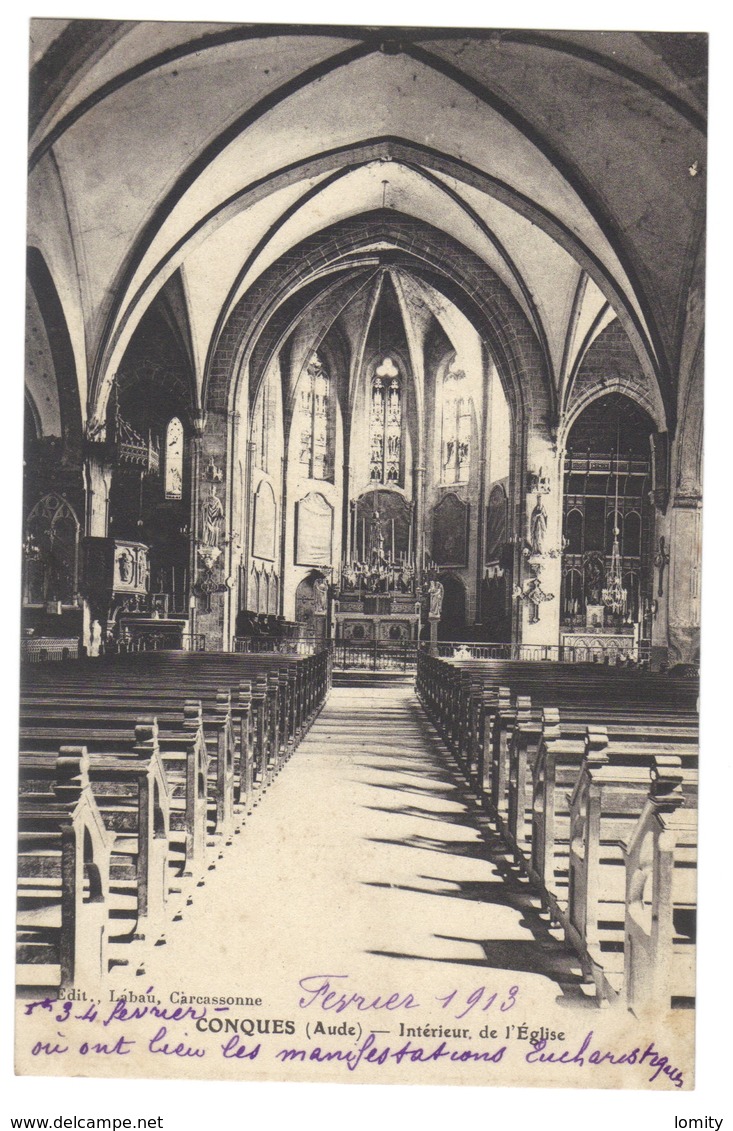 11 Conques Intérieur De L' église Edit Labau - Conques Sur Orbiel