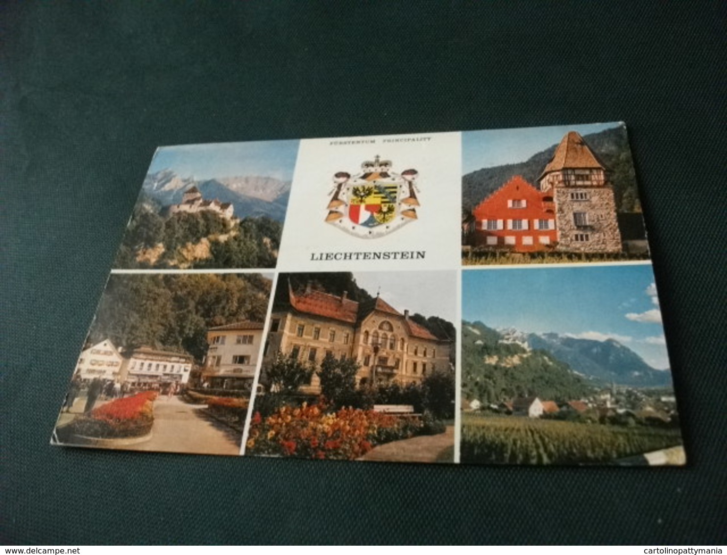 STORIA POSTALE FRANCOBOLLO LIECHTENSTEIN CASTELLO CASTLE SCHLOB VADUZ STEMMA - Liechtenstein