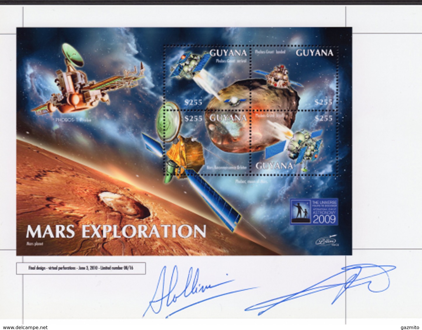 Guyana 2011, Mars Exploration Space, Deluxe Final Proof Astronomy Year - South America