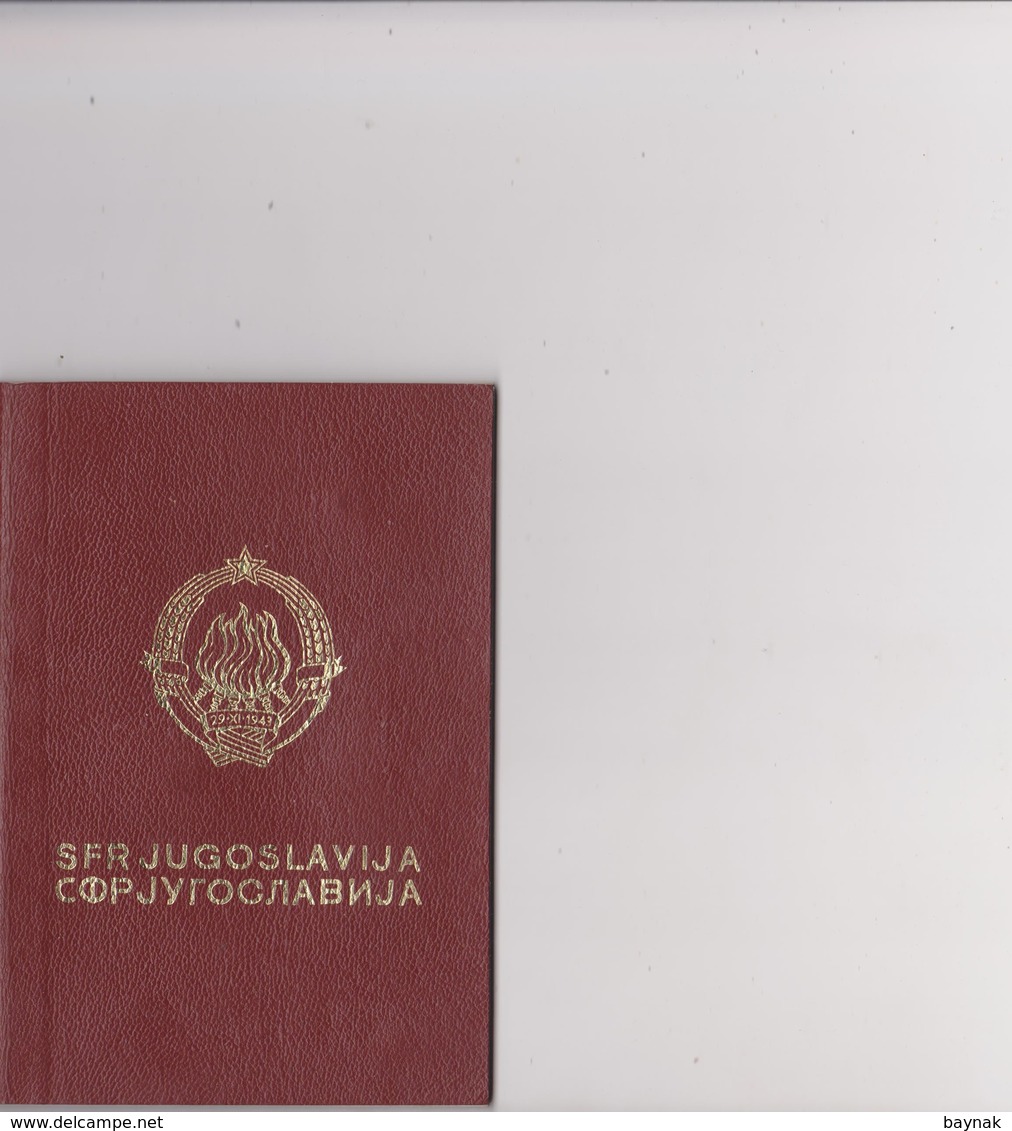 P35  --  SFR YUGOSLAVIA  --  PASSPORT  --  LADY PHOTO  /   1976  /  STEMPEL DDR - Documenti Storici