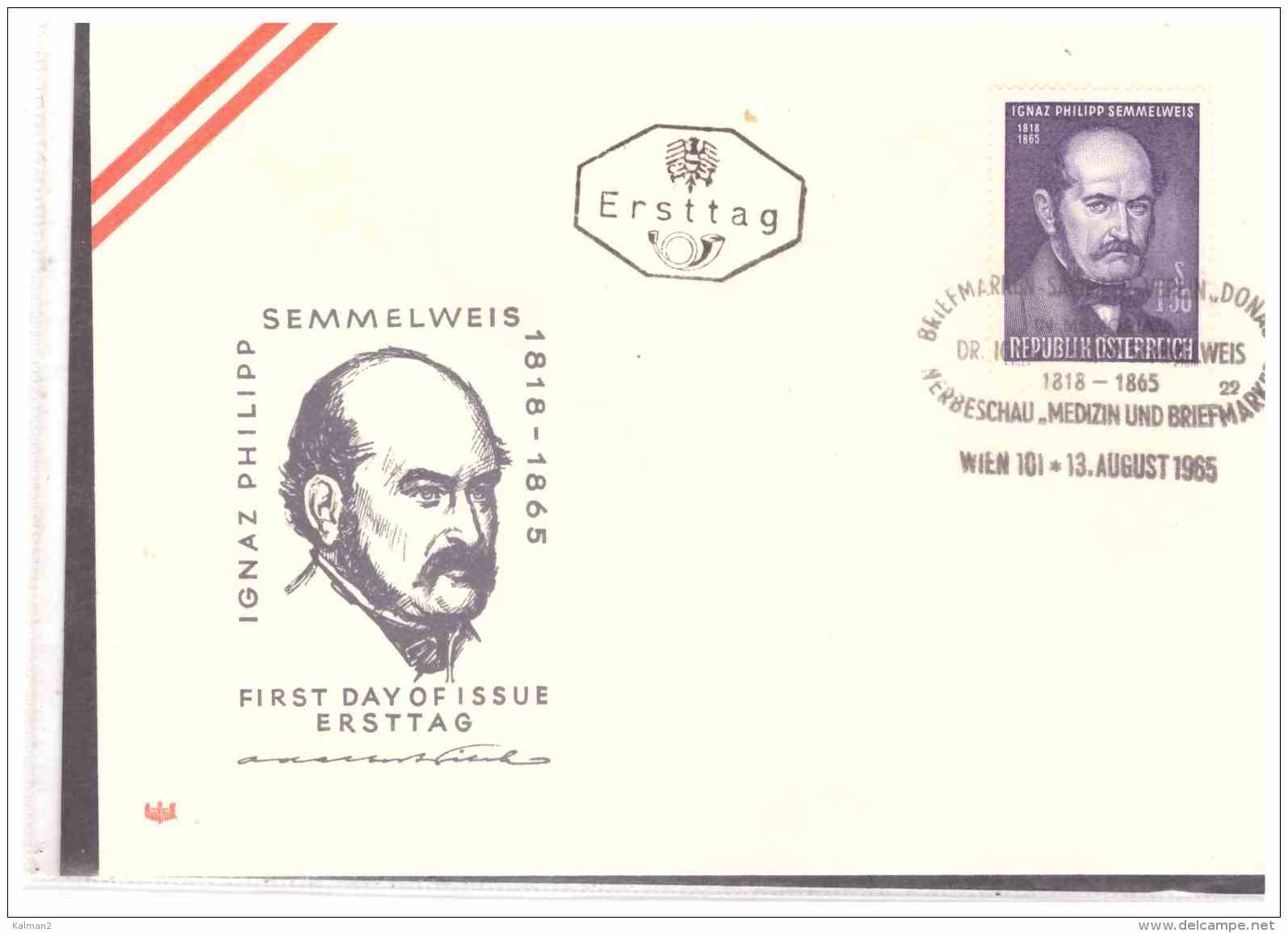 AU1372   -   WIEN  13.8.65    /     FDC  100. TODESTAG IGNAZ PHILIPP SEMMELWEIS - Sonstige & Ohne Zuordnung