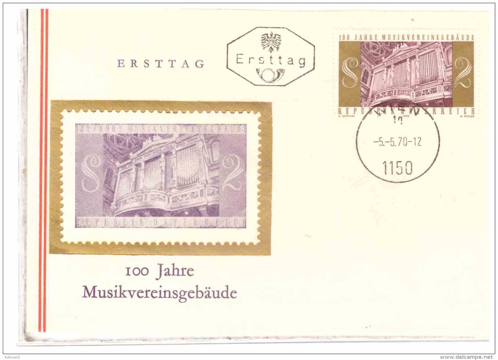 AU1401   -   WIEN   5.5.70    /       FDC   100 JAHRE MUSIKVEREINSGEBAEUDE - Musique