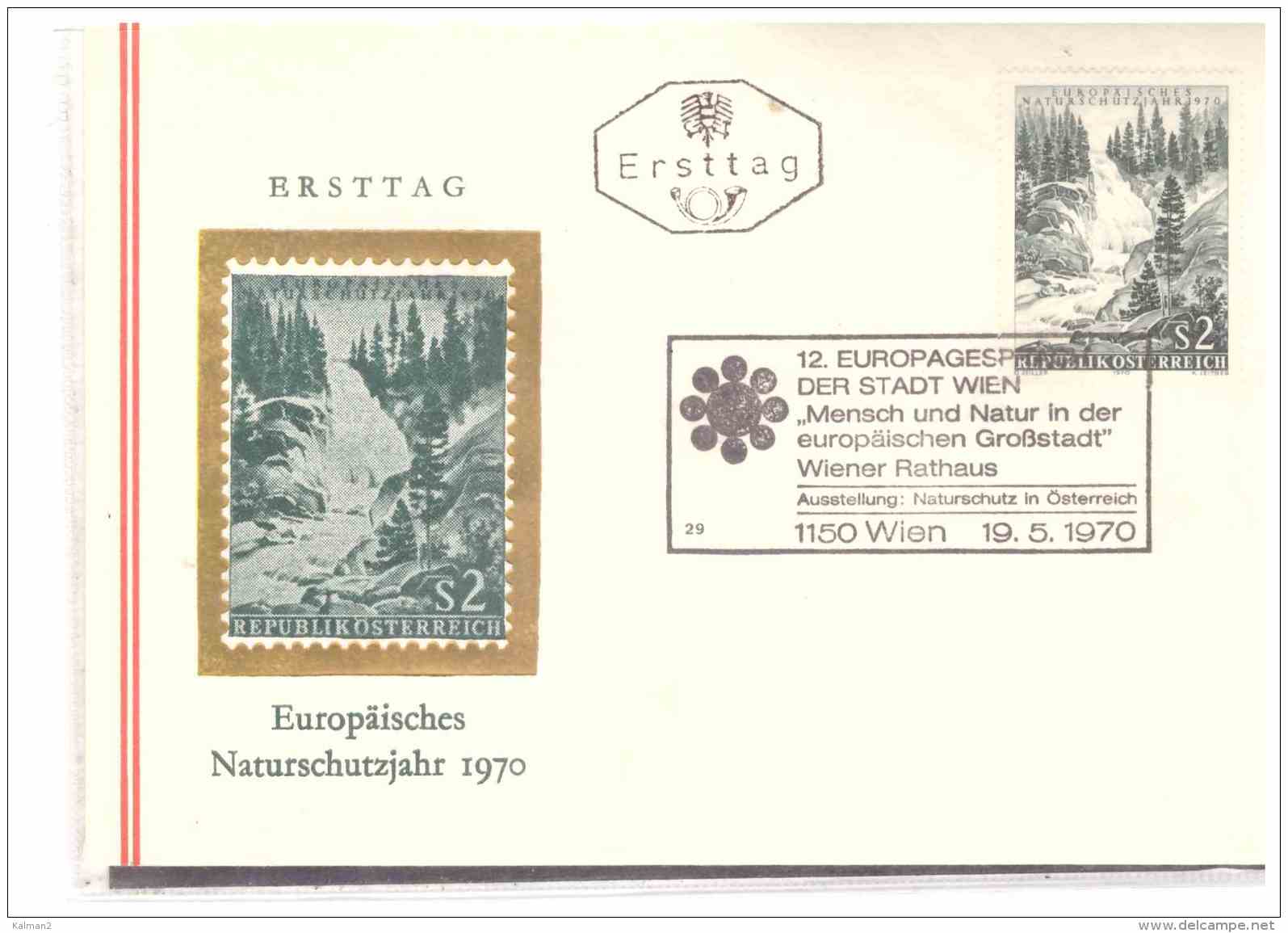 AU1404   -   WIEN   19.5.70    /       FDC   EUROPAEISCHES NATURSCHUTZJAHR 1970 - Umweltschutz Und Klima