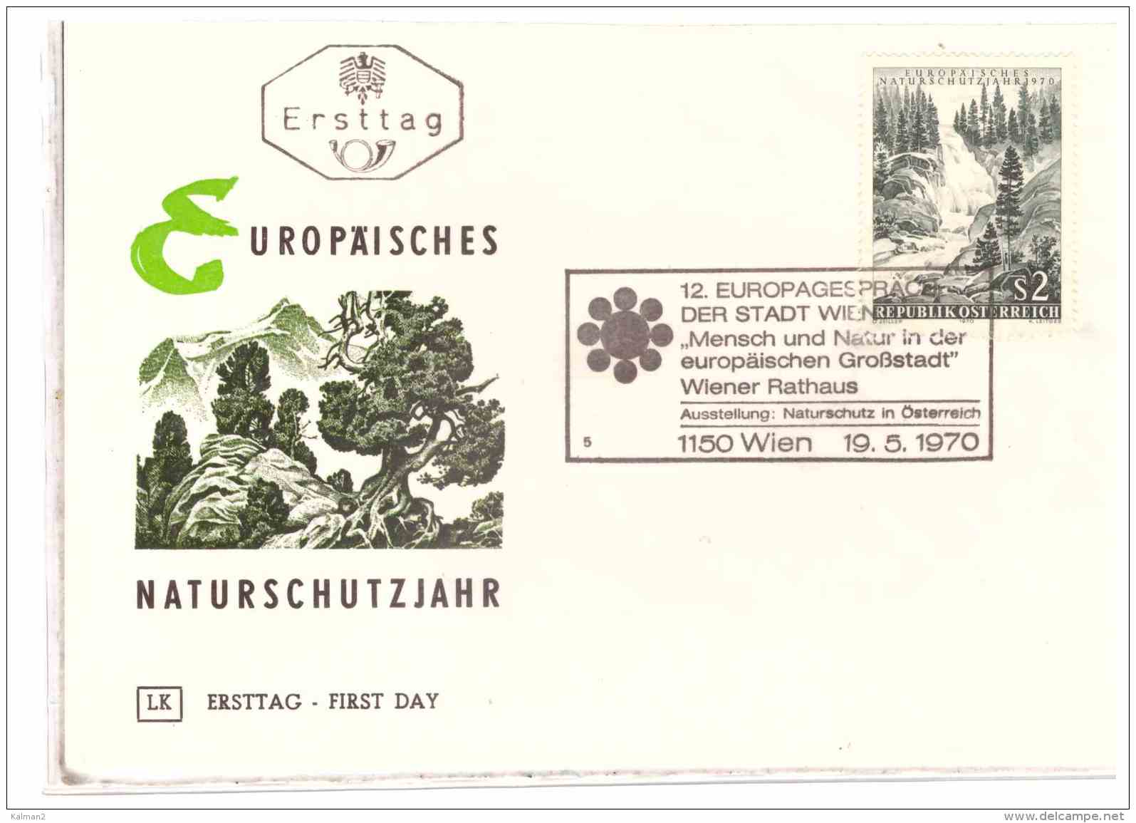 AU1405   -   WIEN   19.5.70    /       FDC   EUROPAEISCHES NATURSCHUTZJAHR 1970 - Umweltschutz Und Klima