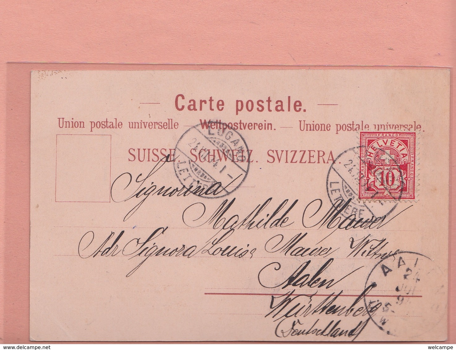 OUDE POSTKAART ZWITSERLAND - SCHWEIZ -  1894 !!! -  LITHO LUGANO - Lugano