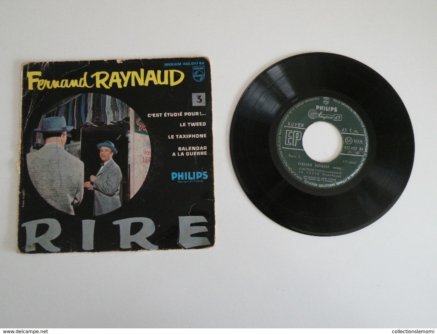 Fernand Raynaud - C'est étudié Pour !, Le Tweed / Le Taxiphone, Balendar à La Guerre (1955)- Vinyle 45 T Philips - Comiche