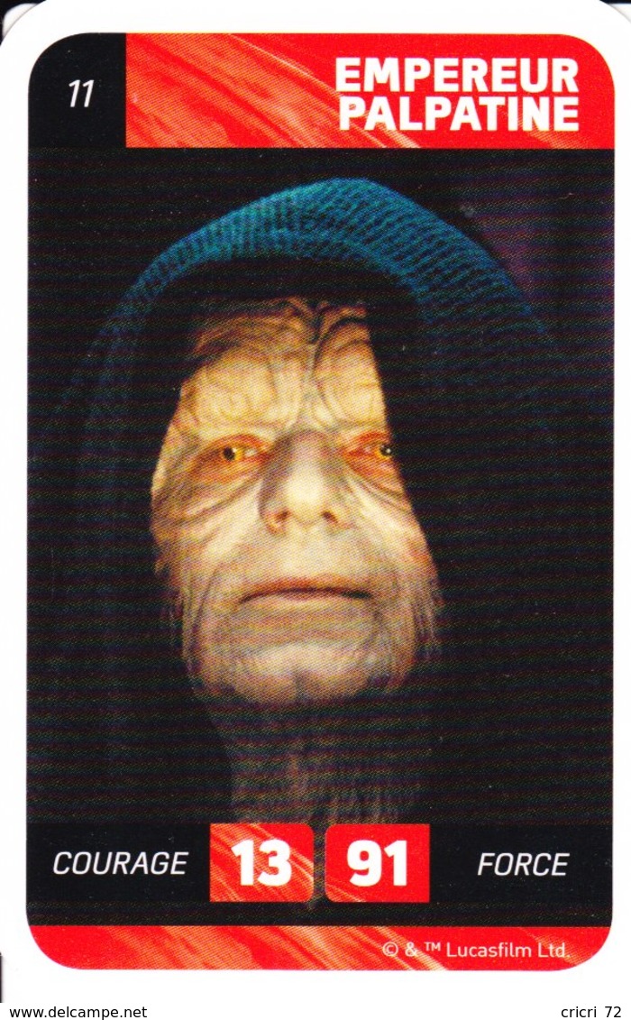 Carte Leclerc Star Wars 2018 11 EMPEREUR PALPATINE - Star Wars