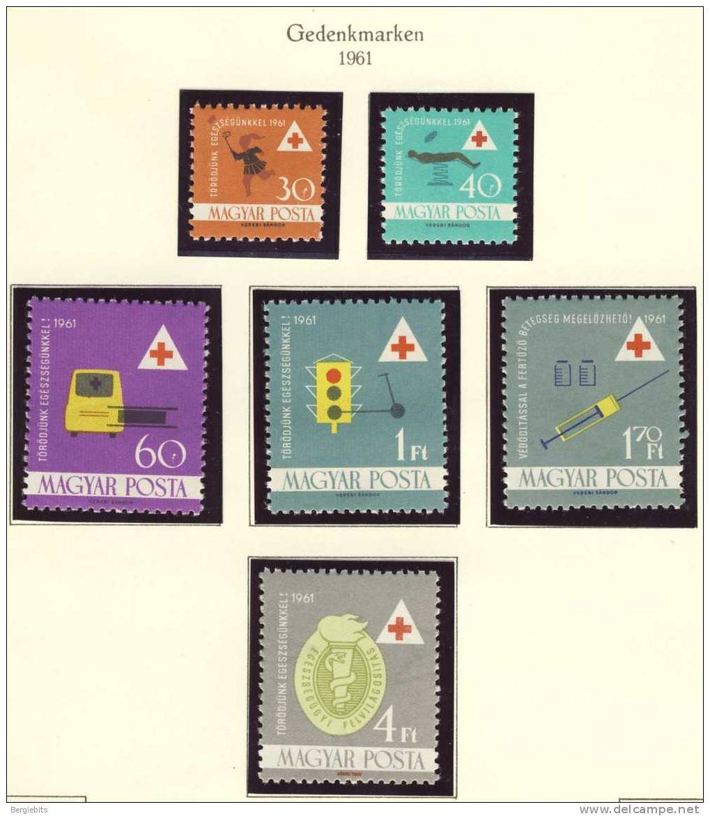 1961 Hungary Complete MNH Set Of "Health & Red Cross Organizations" Perforated! - Unused Stamps