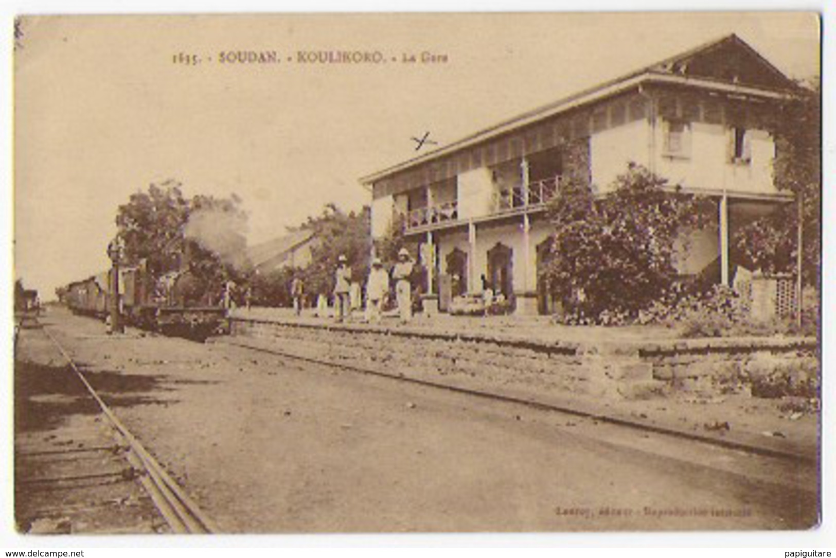 Cpa Bon Etat , Soudan ,  Koulikoro , La Gare , Animation,  Locomotive En Gare, Voir Courrier Au Verso , Carte Rare - Eritrea