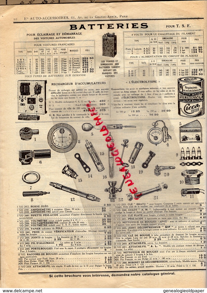 75- PARIS- RARE CATALOGUE ETS. AUTO ACCESSOIRES-66 AVENUE GRANDE ARMEE-ILLUSTRATEUR E.A. SCHEFER-1927