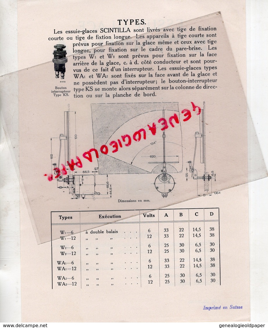92- COURBEVOIE- TARIF MAI 1931- SCINTILLA-MAGNETOS AUTO- BATTERIE-DYNAMOS-PHARES-42 RUE INDUSTRIE-DEMARREURS