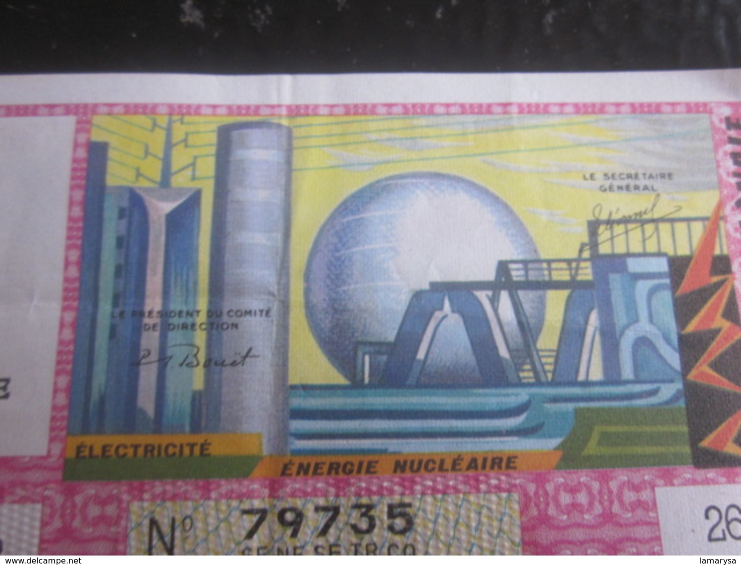 Billet De La Loterie Nationale Française 1967 Electricité énergie Nucléaire Lottery - Scratch Ticket - Billets De Loterie