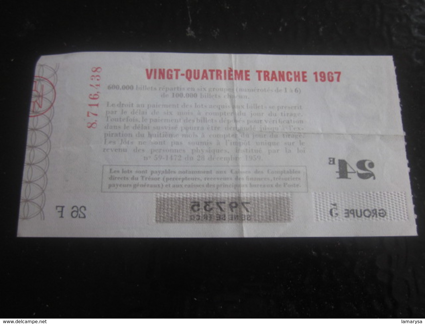 Billet De La Loterie Nationale Française 1967 Electricité énergie Nucléaire Lottery - Scratch Ticket - Billets De Loterie