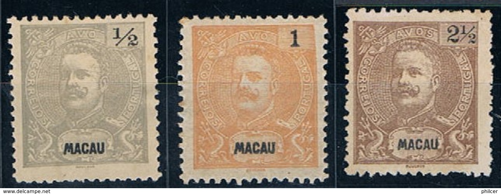 Macau, 1898, # 78/9, 81, MNG - Ungebraucht