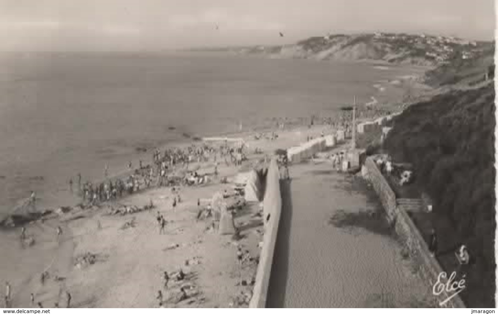 GUETHARY - Depuis Le Casino, Vue Sur La Plage à Marée Haute - Elcé 2683 -  Petite Dentelée écrite 1955 - Tbe - Guethary