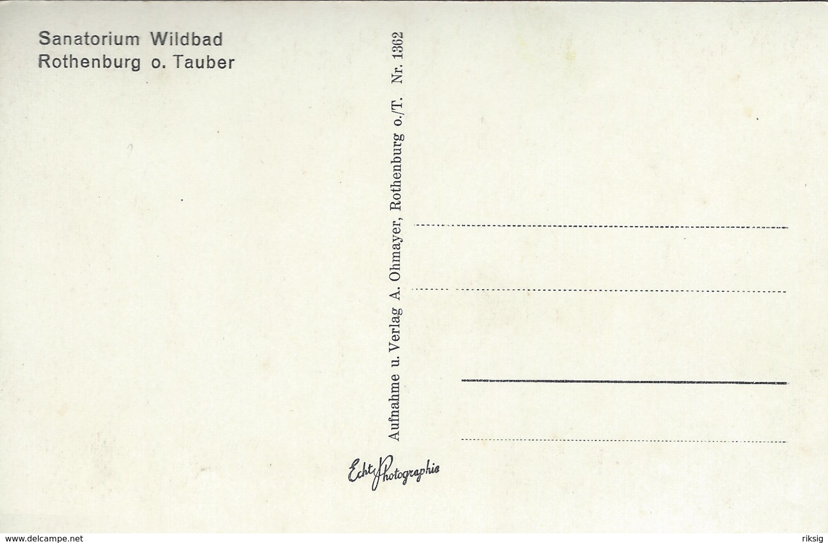 Sanatorium Wildbad - Rothenburg O. Tauber. Haupteingang.  Germany.    S-4257 - Rotenburg