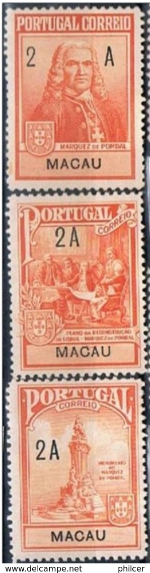 Macau, 1925, # 3/5, Imposto Postal, MH - Ungebraucht