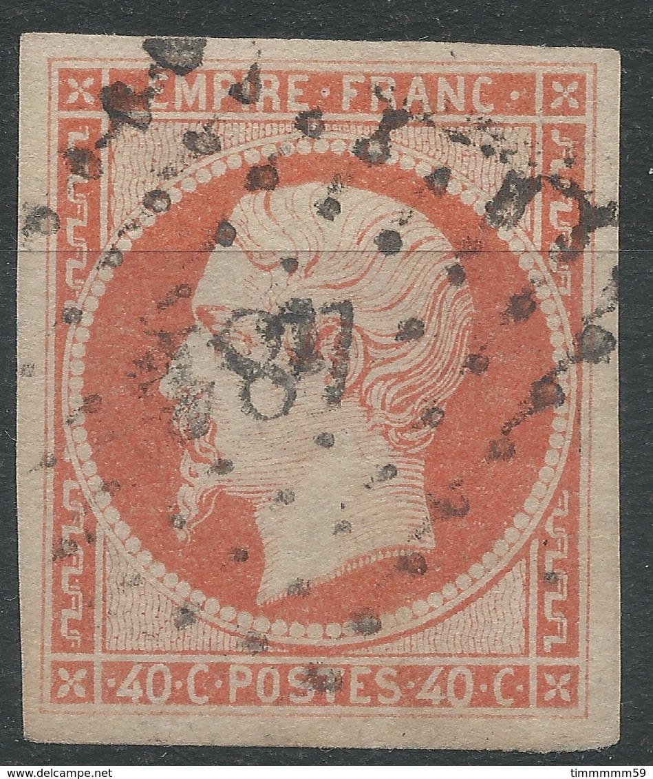 Lot N°42492  N°16, Oblit PC 481 Bourges, Cher (17), Belles Marges - 1853-1860 Napoléon III