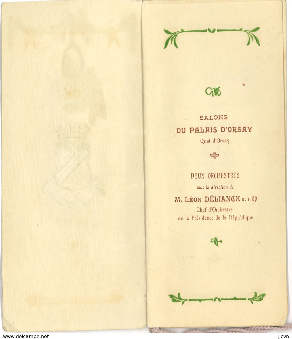 Carnet De Bal (rare) La Fidélité - Salons Du Quai D' Orsay Au Profit Caisse Secours Aux Veuves Et Orphelins (17/02/1912) - Non Classés