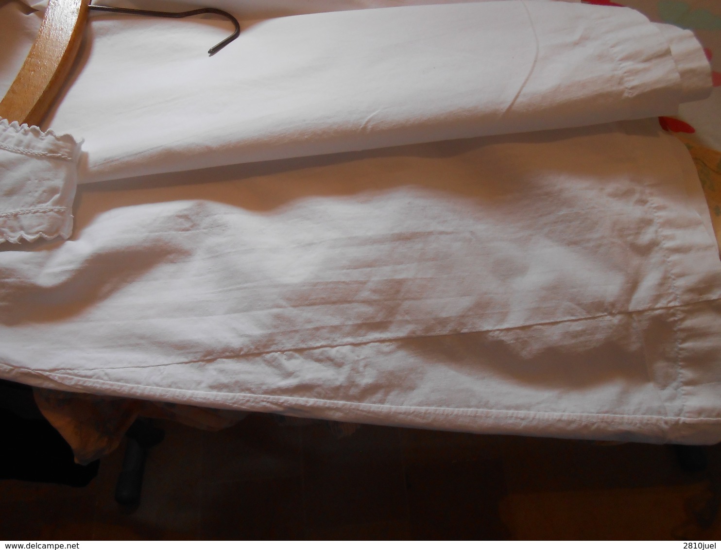 Chemise Ancienne De Coton Blanc -  Joli Décolleté - - Biancheria Intima