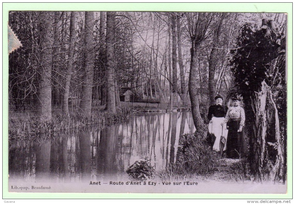 28 ANET - Route D'Anet à Ezy - Vue Sur L'Eure - Anet