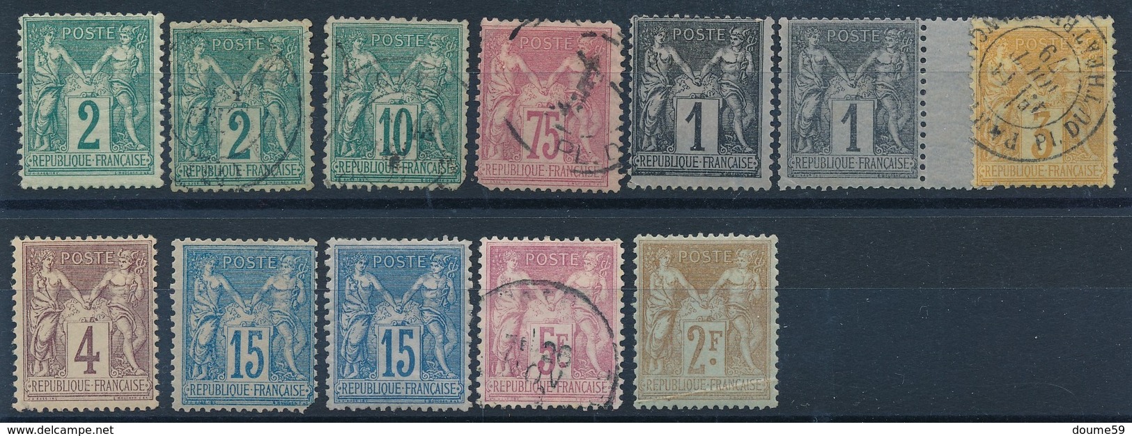 BZ-251: FRANCE: Lot  "SAGE" Oblitérés Et Neufs 2ème Choix à Défectueux - 1876-1898 Sage (Type II)