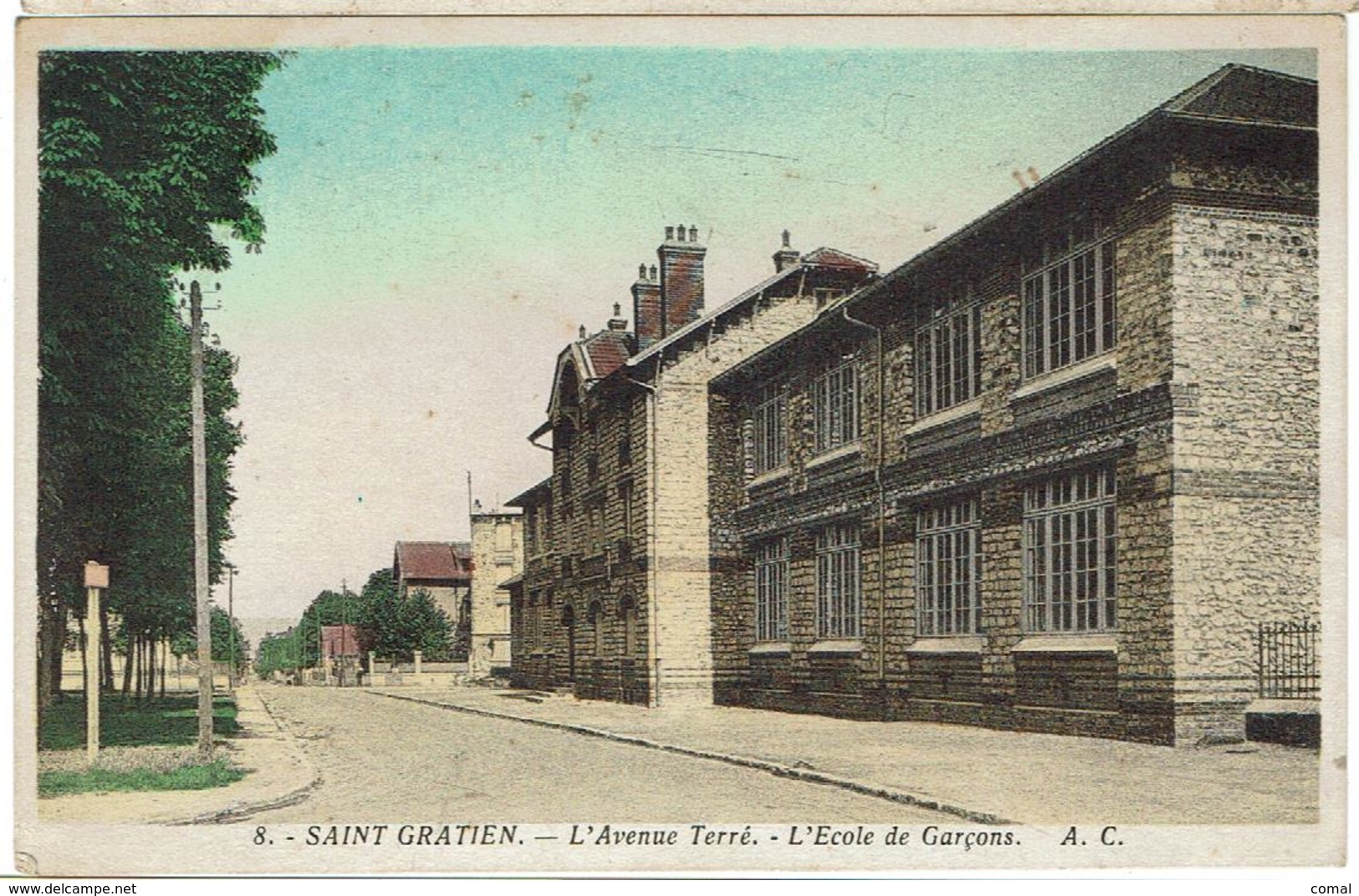 CPA - 95 - SAINT GRATIEN - L'Avenue Terré - L'Ecole Des Garçons - Couleurs - - Saint Gratien