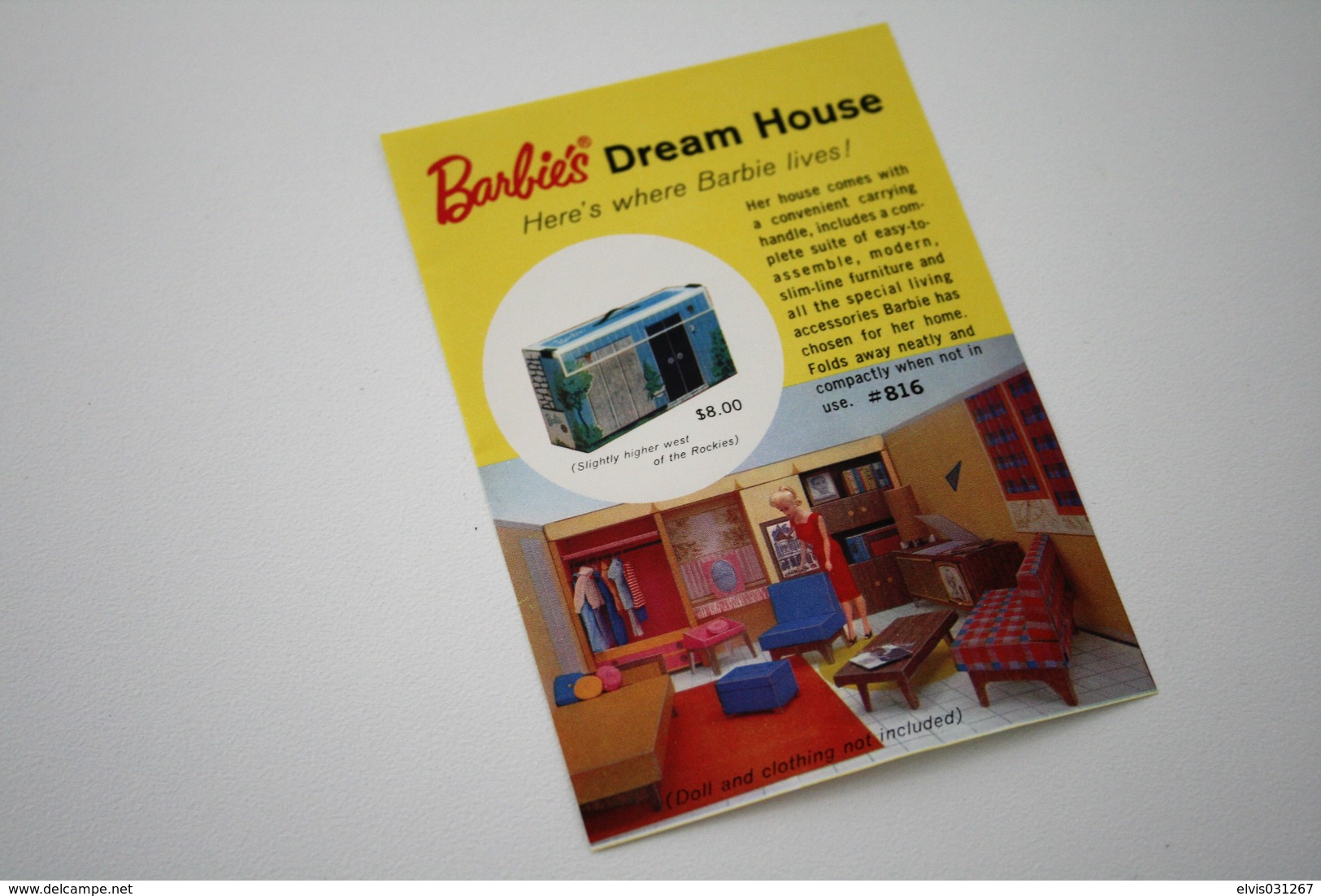Barbie Accesoires '50-'60 -  Leaflet "Barbie's Dreamhouse" - 1962 - 1 Page - Original Vintage Barbie - Ken - Ricky - - Barbie