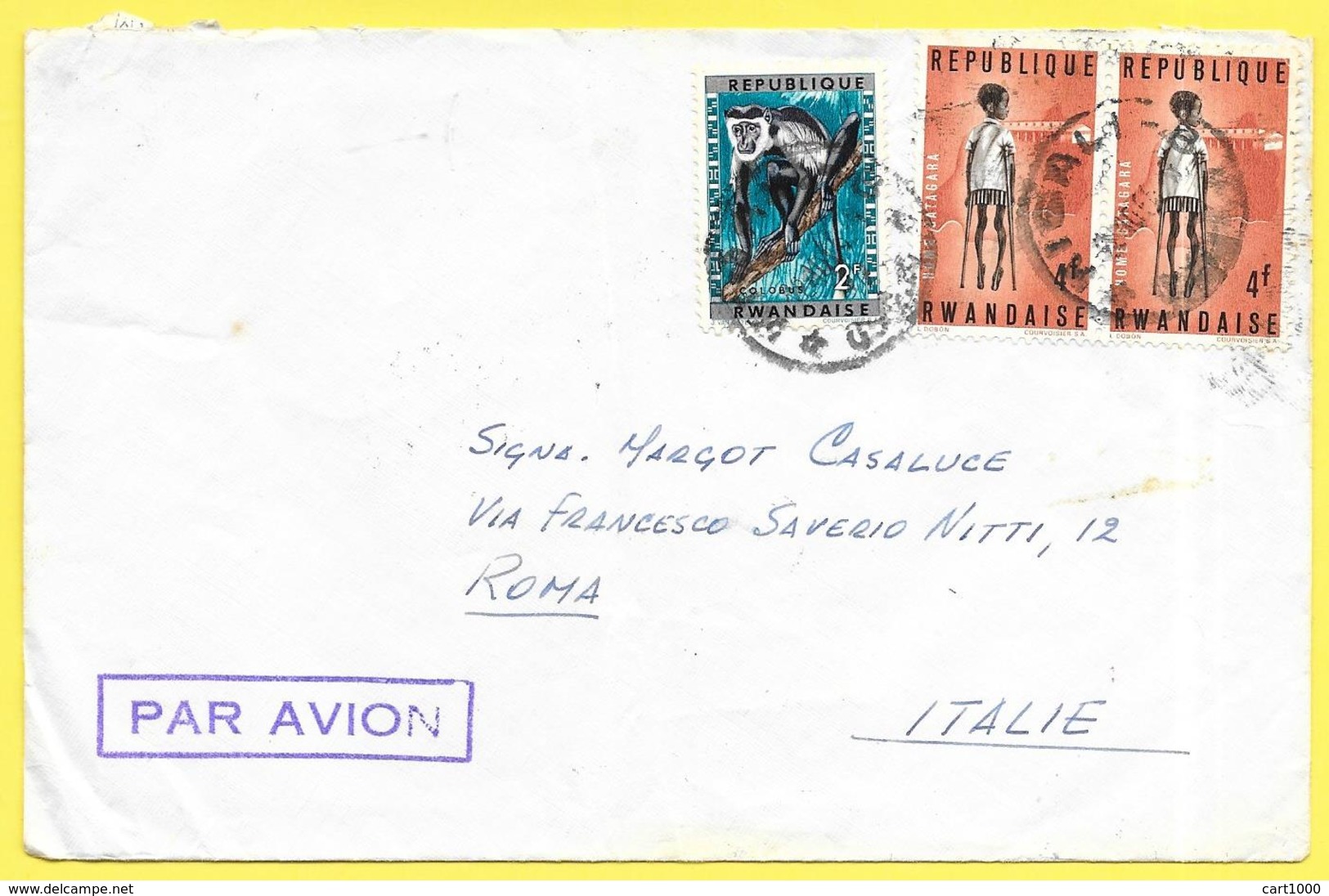 1965 REPUBLIQUE RWANDAISE TO ITALIE - Usati