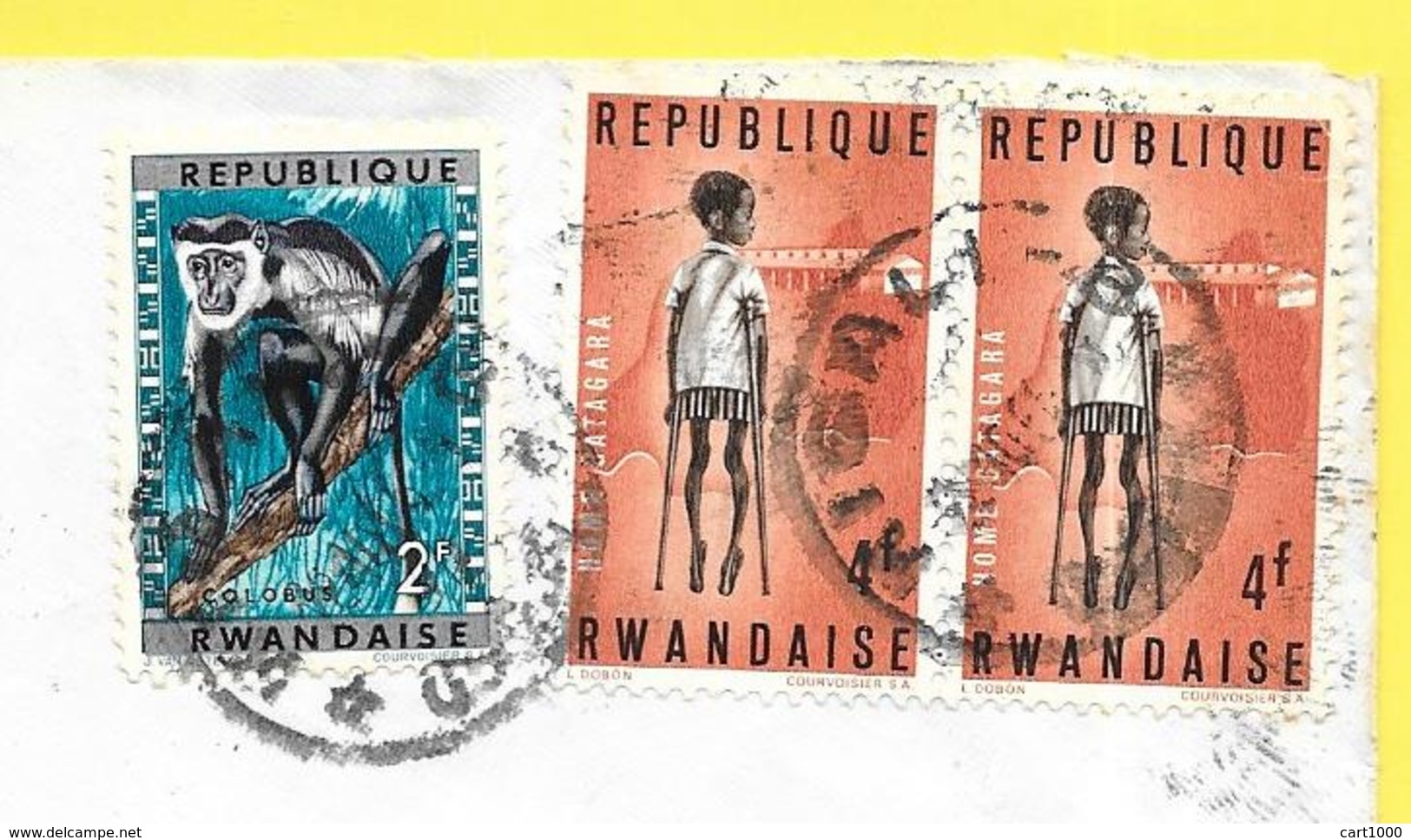 1965 REPUBLIQUE RWANDAISE TO ITALIE - Usati